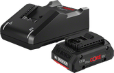 Bosch ProCORE18V 4.0Ah バッテリーと充電器のセット。