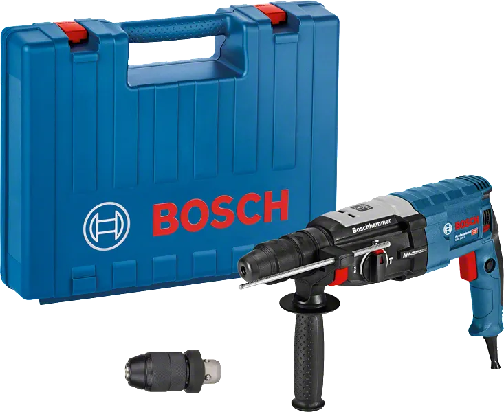 Bosch GBH 2-28 F 回転ハンマー、ケースおよび追加チャック付き。.