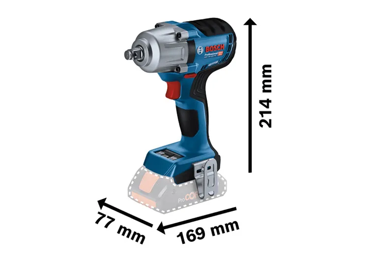 Bosch GDS 18V-450 HC コードレスインパクトレンチ、トルク 450 Nm。.