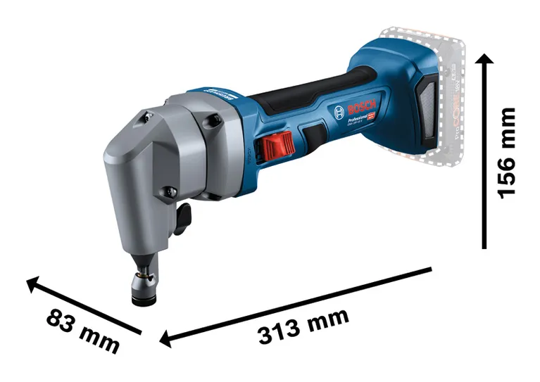 鋼鉄切断用のBosch GNA 18V-16 E コードレス ニブラー。.