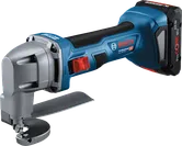鋼鉄切断用のBosch GSC 18V-16 E コードレス金属剪断機。