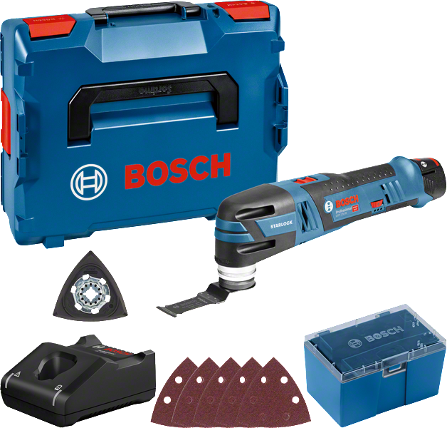 Bosch GMF 10.8V-28 コードレスマルチツールキット。.