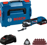 Bosch GMF 18V-28 コードレス マルチツール セットとアクセサリ。