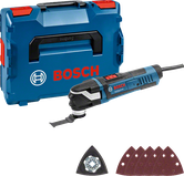Bosch GMF 40-30L マルチツールキット（ケースとアクセサリー付き）。
