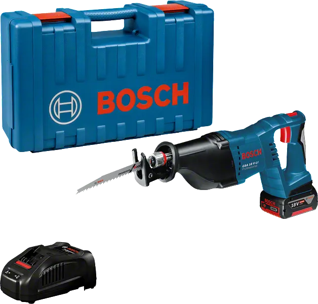 Bosch GSA 18 V-LI レシプロソー（バッテリーとケース付き）。.