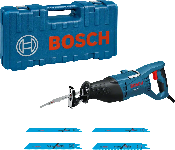 Bosch GSA 1100 E レシプロソー（ブレードとケース付き）。.