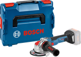 Bosch GWX 18V-10 SC コードレスアングルグラインダー（ケース付き）。