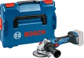 Bosch GWS 18V-15 C アングルグラインダー（ケース付き）。