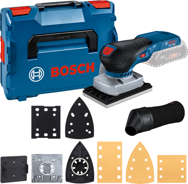 Bosch GSS 18V-13 コードレスオービタルサンダーキット。.