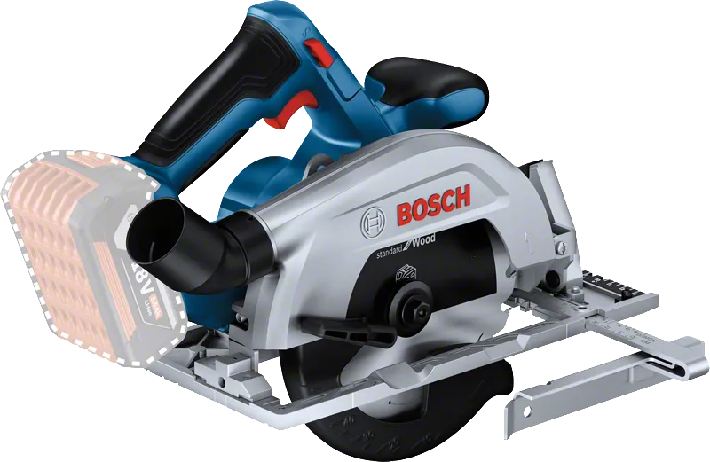 Bosch GKS 185-LI コードレス丸鋸（サイドガイド付き）。.