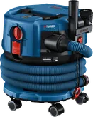 Bosch GAS 18V-12 MC コードレス集塵機（ホース付き）。