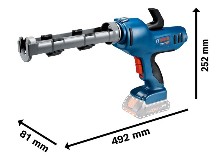 Bosch GCG 18V-310 コードレスコーキングガン、容量 310 ml。.