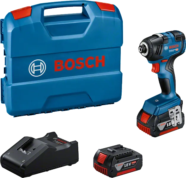 Bosch GDR 18V-200 インパクトドライバーセット（ケースとバッテリー付き）。.