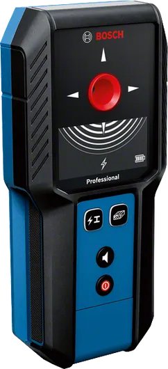Bosch GMS 120-27 検出器は金属や通電中のケーブルを検出します。.
