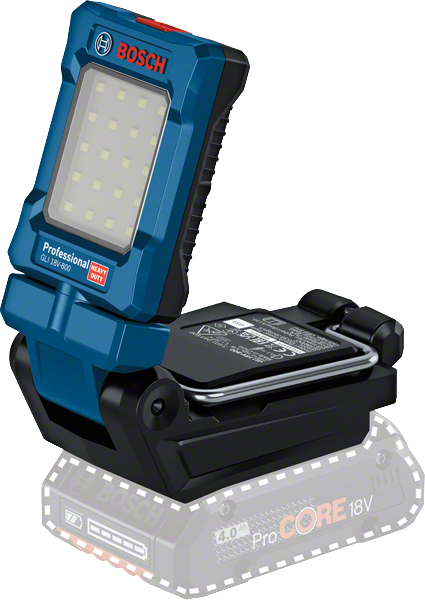 Bosch GLI 18V-800 コードレス作業灯（LED パネル付き）。.
