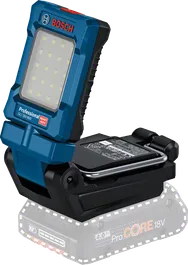 Bosch GLI 18V-800 コードレス作業灯（LED パネル付き）。.