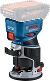 ブラシレスモーターを搭載したBosch GKF 18V-8 コードレスパームルーター。.