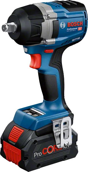 Boschコードレスインパクトレンチ GDS 18V-750、ProCORE18V バッテリー搭載。.