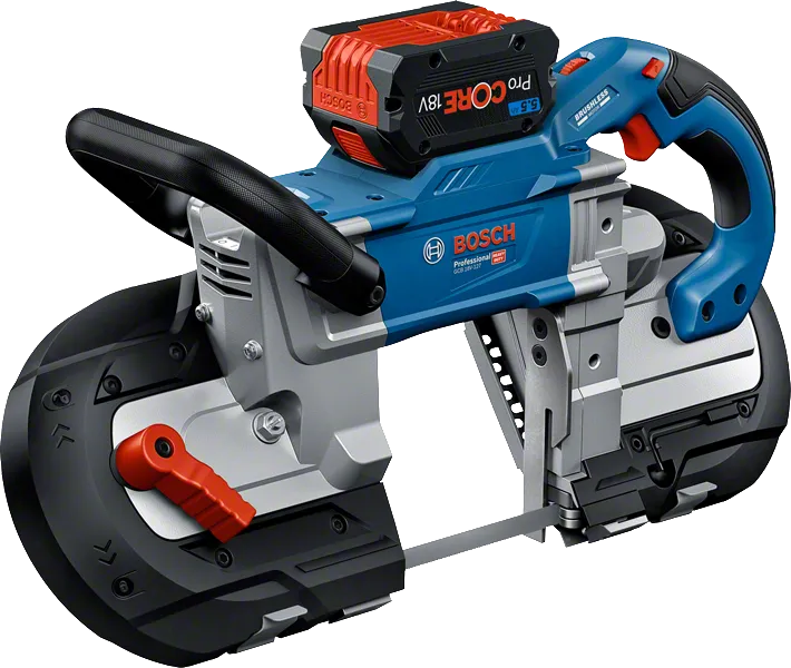 人間工学に基づいたハンドルを備えたBosch GCB 18V-127 コードレス バンドソー。.