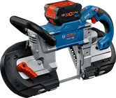 人間工学に基づいたハンドルを備えたBosch GCB 18V-127 コードレス バンドソー。