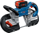 人間工学に基づいたハンドルを備えたBosch GCB 18V-127 コードレス バンドソー。.