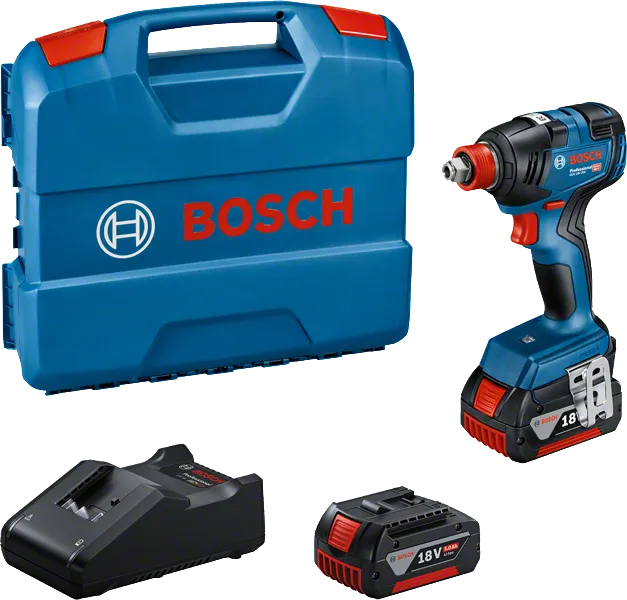 ケースとバッテリー付きのBosch GDX 18V-200インパクトドライバー。.