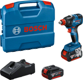 ケースとバッテリー付きのBosch GDX 18V-200インパクトドライバー。