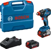 ケースとバッテリー付きのBosch GDX 18V-200インパクトドライバー。.