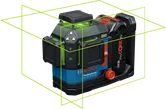 Bosch GLL 18V-120-33 CG レーザーレベルツール（緑色の線付き）。