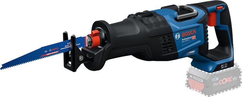 Bosch GSA 18V-32-2 レシプロソー、8Ah ProCORE バッテリー搭載。.