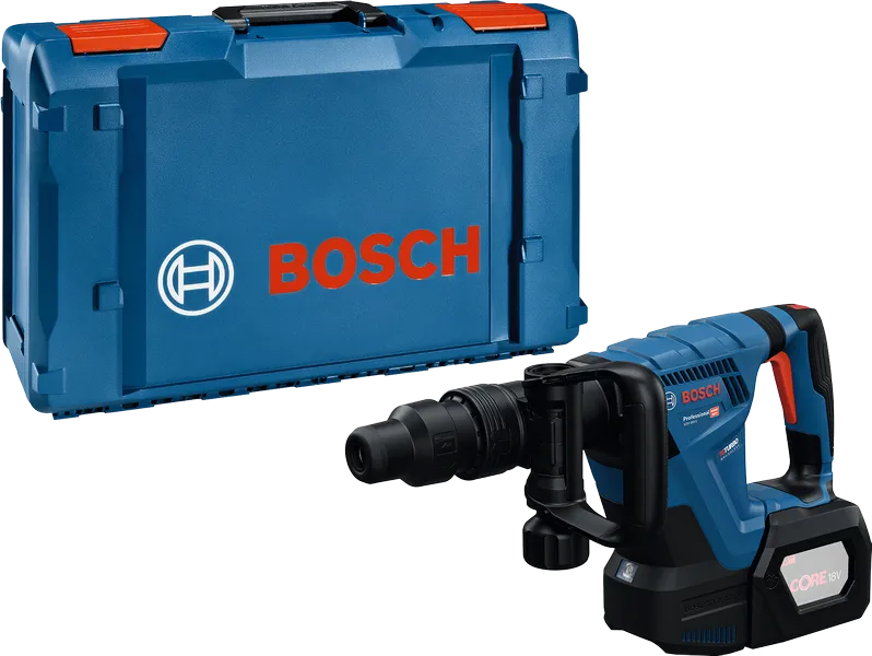 Bosch GSH 18V-5 SDS-max コードレス解体ハンマー（ケース付き）。