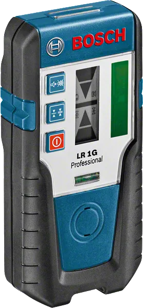Bosch LR 1G レーザー レシーバー、IP65 防塵・防滴仕様。.