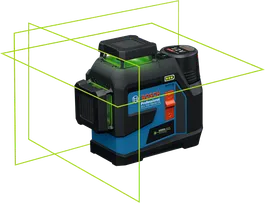 Bosch GLL 12V-100-33 CG レーザーレベルツール（緑色のビーム付き）。.