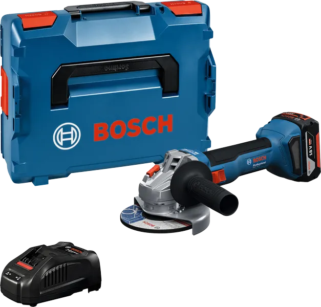 Bosch GWS 18V-8 コードレスアングルグラインダーセット。