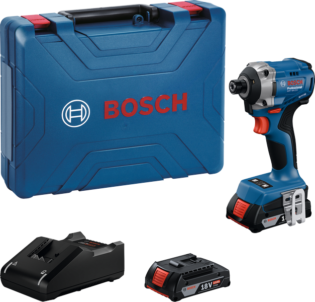 ロングビットホルダー付きBosch GDR 18V-215インパクトドライバーセット。.