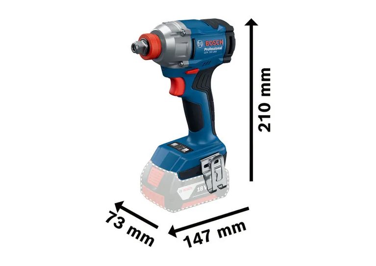 Bosch GDX 18V-285 コードレスインパクトドライバーの寸法を示します。