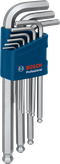 Boschの9ピース六角キーセット（青いホルダー付き）。