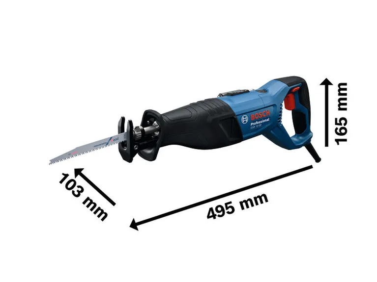 Bosch GSA 12-30 レシプロソーのサイズ寸法。