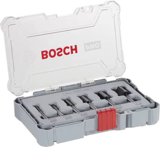 Bosch PRO ルータービット ストレートセット 6 mm シャンク 6個。.