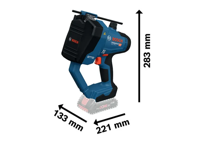 Bosch GGC 18V-12 コードレスネジ棒カッター、コンパクトサイズ。