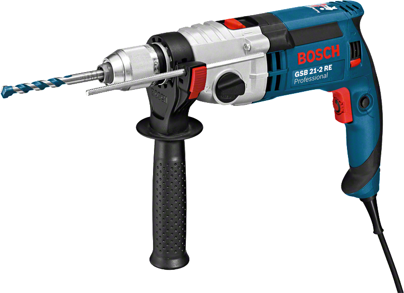 サイドハンドル付きBosch GSB 21-2 REインパクトドリル。.