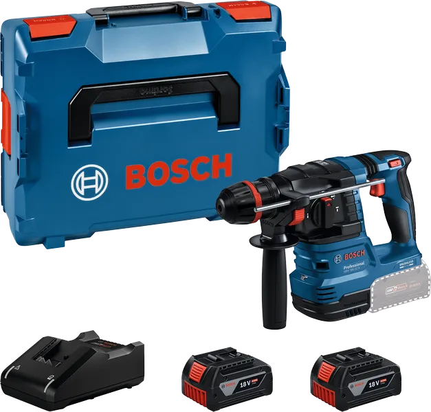 Bosch GBH 18V-22 X バッテリー付きロータリーハンマーセット。