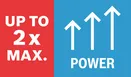 最大出力2倍.