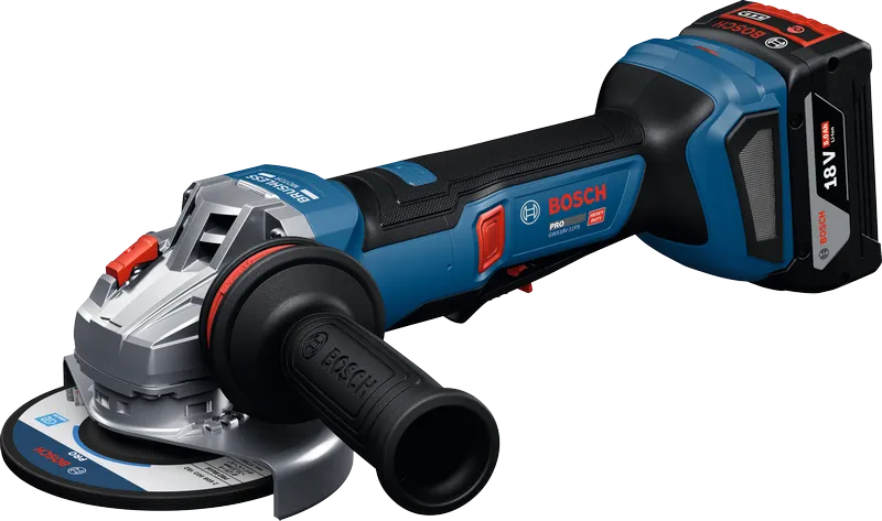 18V バッテリー搭載のBosch GWS18V-11PS アングルグラインダー。.