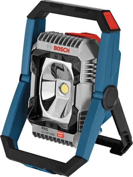 Bosch GLI18V-3000 コードレス現場ライト、調整可能なスタンド。.