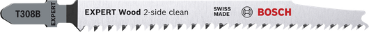 Bosch EXPERT Wood 2面クリーン T308B ジグソーブレード。.