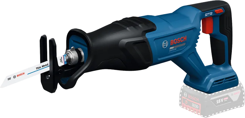 金属切断用のBosch GSA18V-280 コードレスレシプロソー。