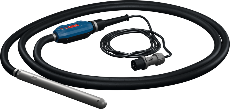 電源ケーブルが付属したBosch GDI38-500 コンクリート バイブレーター。
