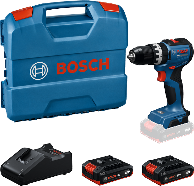 Bosch GSB 18V-52 コードレス ドリル セット (バッテリー付き)。