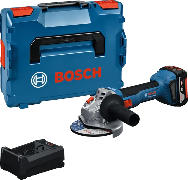 BoschGWS 18V-8 アングルグラインダー（ケースと充電器付き）。